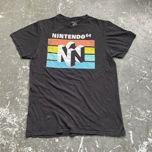 Nintendo‎ Shirt Adult Medium Black N64 Retro Logo Graphic Tee Mens